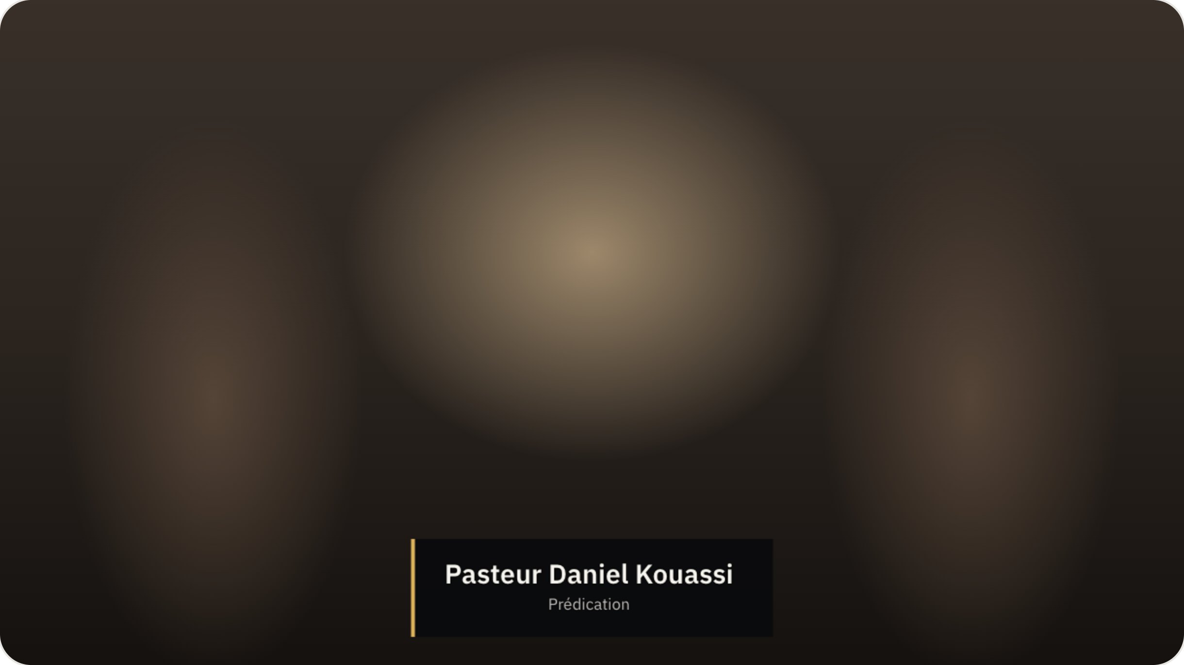 Bandeau « Pasteur Daniel Kouassi, Prédication ».